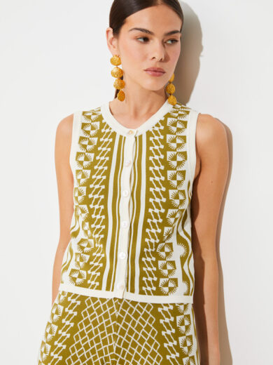 Gilet sans manches en jacquard - SUNCOO