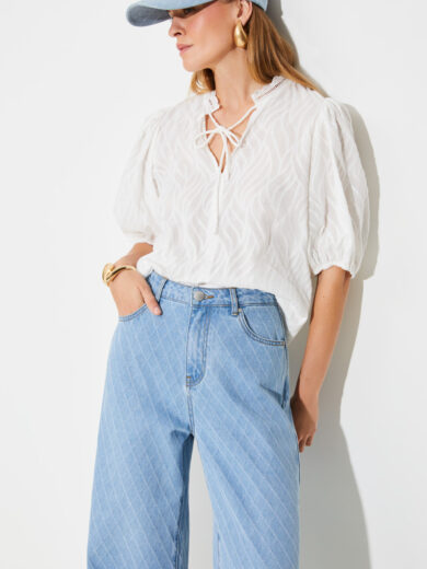 Jean taille haute jacquard - SUNCOO