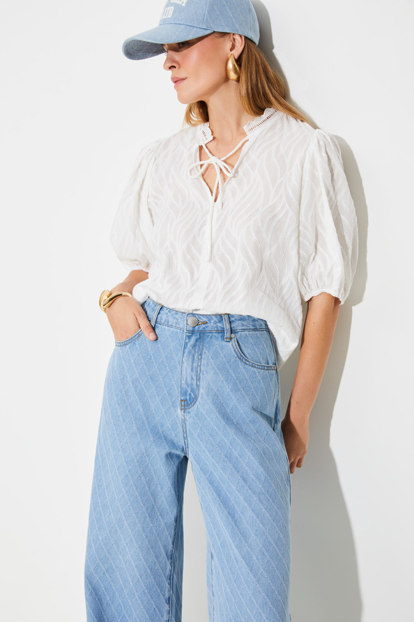 Jean taille haute jacquard - SUNCOO