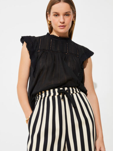 Pantalon large fluide à rayures - SUNCOO