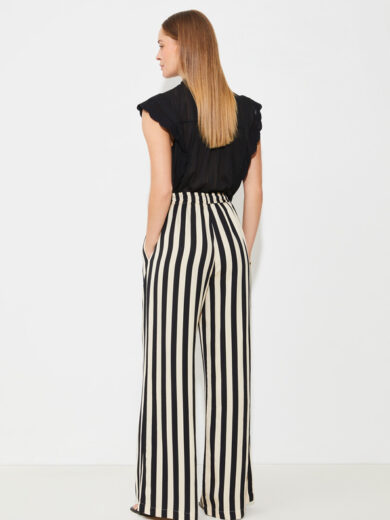 Pantalon large fluide à rayures - SUNCOO