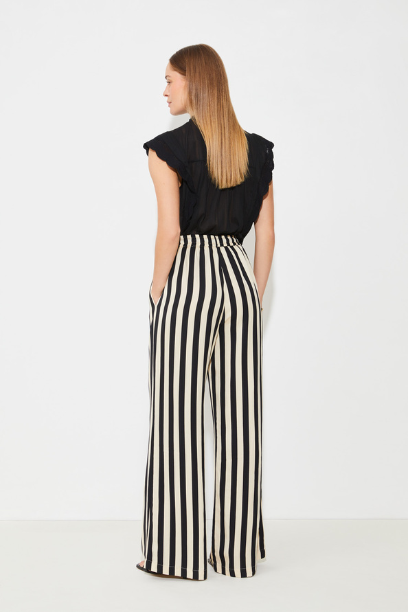 Pantalon large fluide à rayures - SUNCOO