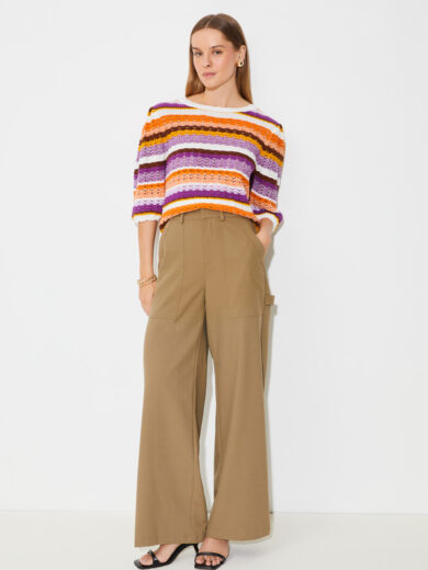 Pantalon large taille haute - SUNCOO