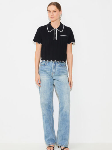Pull court polo bicolore - SUNCOO