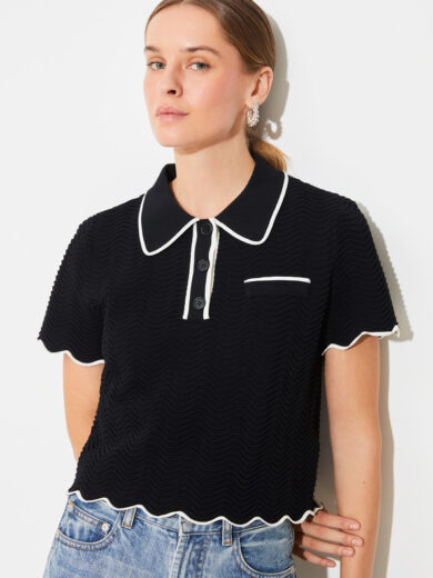 Pull court polo bicolore - SUNCOO