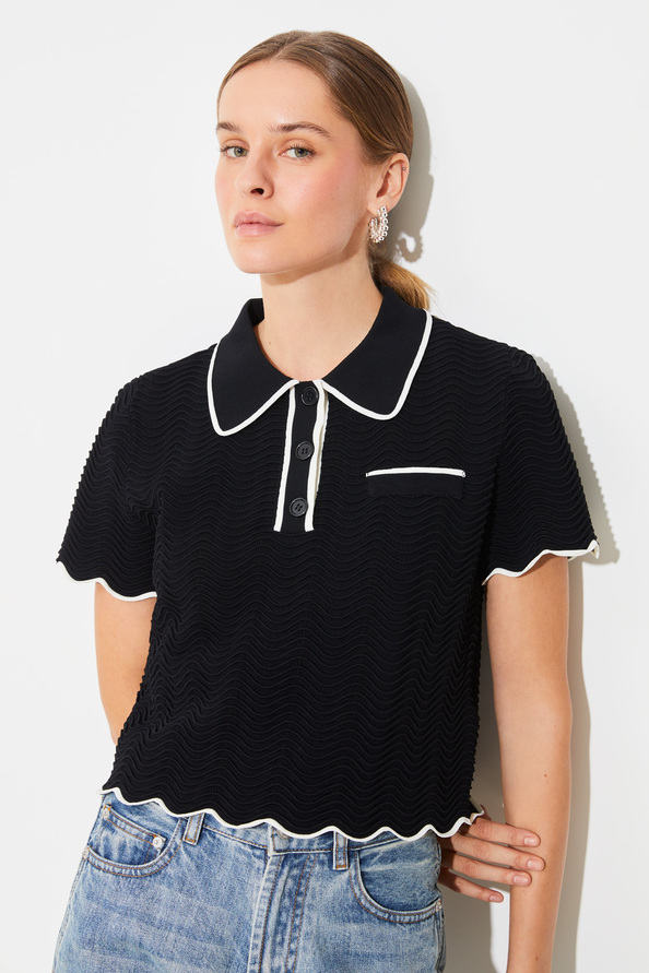 Pull court polo bicolore - SUNCOO