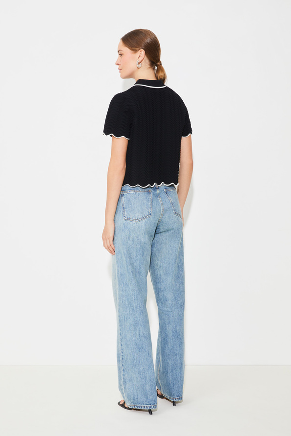 Pull court polo bicolore - SUNCOO