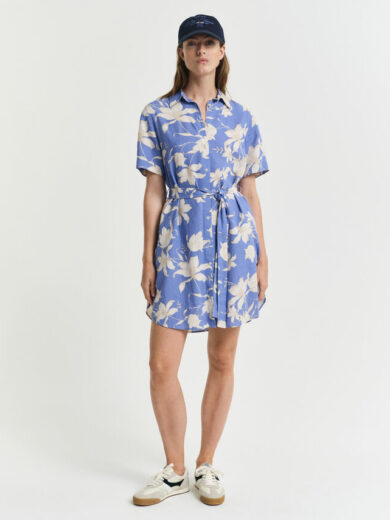 Robe-chemise en lin à imprimé floral - GANT