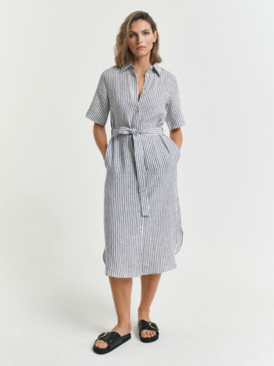 Robe-chemise en lin à rayures - GANT