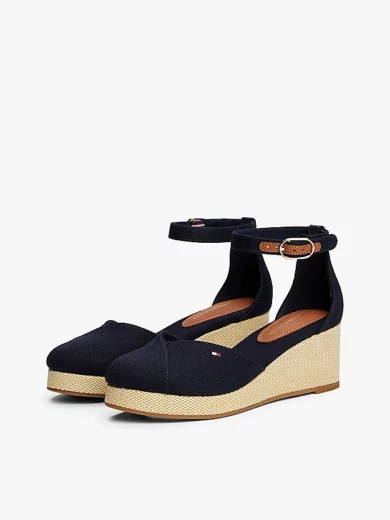 Sandales en toile à talon compensé - TOMMY HILFIGER