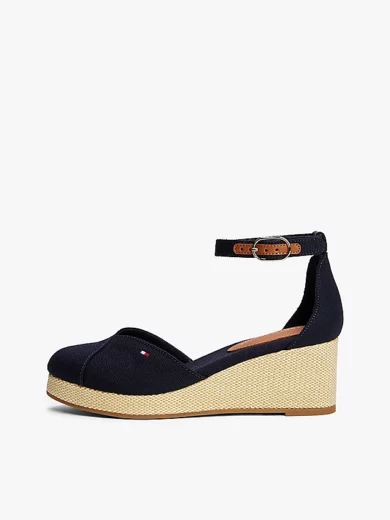 Sandales en toile à talon compensé - TOMMY HILFIGER