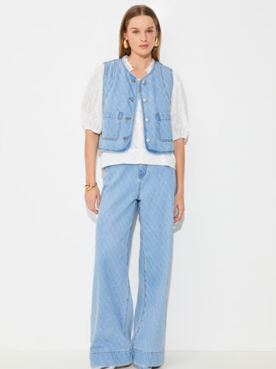 Veste courte en denim jacquard - SUNCOO