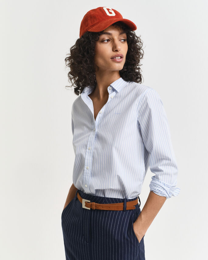 Chemise coupe regular en popeline à rayures