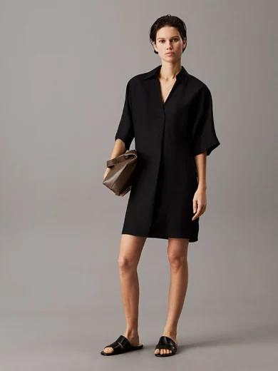Robe-chemise en lin et lyocell - CALVIN KEIN