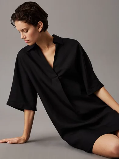 Robe-chemise en lin et lyocell - CALVIN KEIN