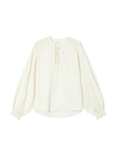 Blouse manches longues avec encolure à nouer - Grace&Mila