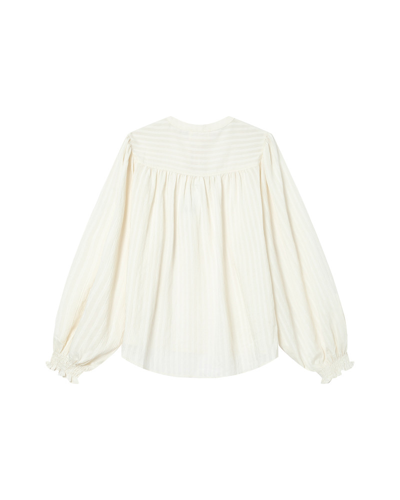 Blouse manches longues avec encolure à nouer - Grace&Mila