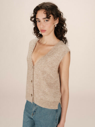 Cardigan sans manches en laine et mohair SANTA - Grace&Mila