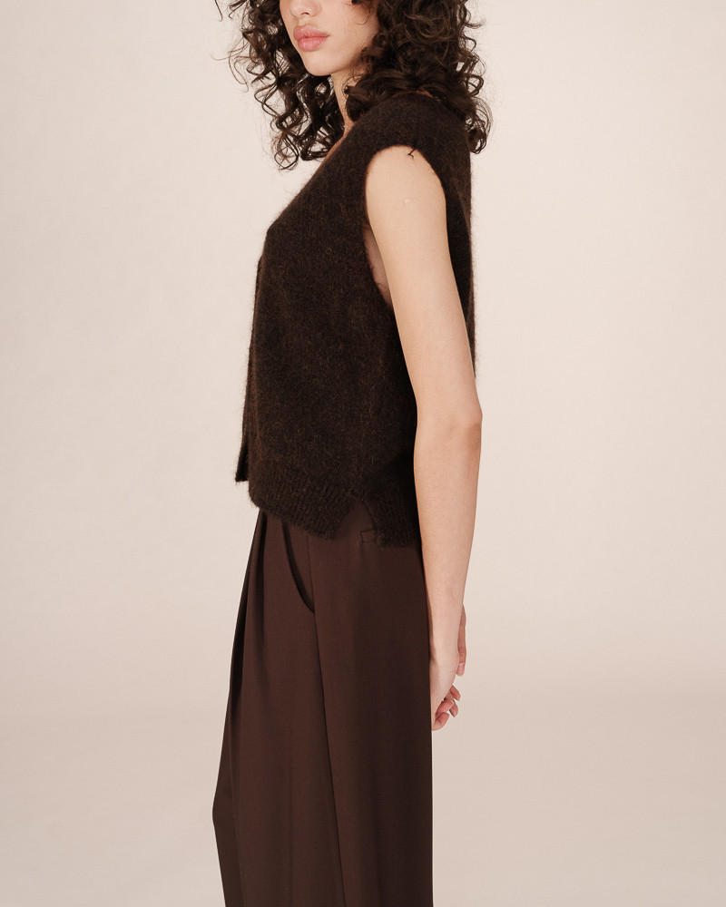 Cardigan sans manches en laine et mohair SANTA - Grace&Mila