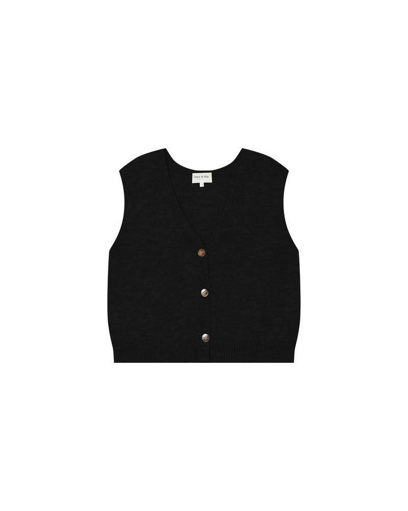 Cardigan sans manches en laine et mohair SANTA - Grace&Mila