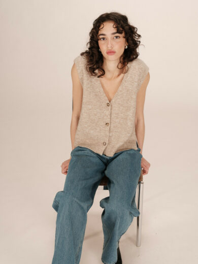 Cardigan sans manches en laine et mohair SANTA - Grace&Mila