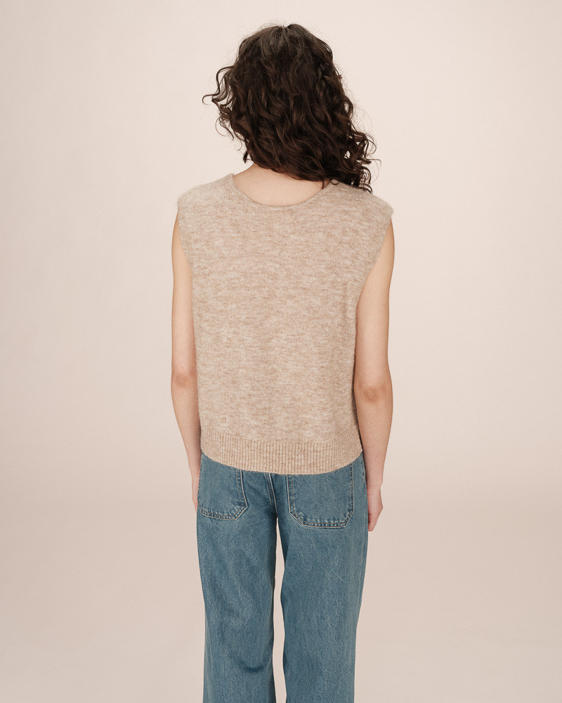 Cardigan sans manches en laine et mohair SANTA - Grace&Mila