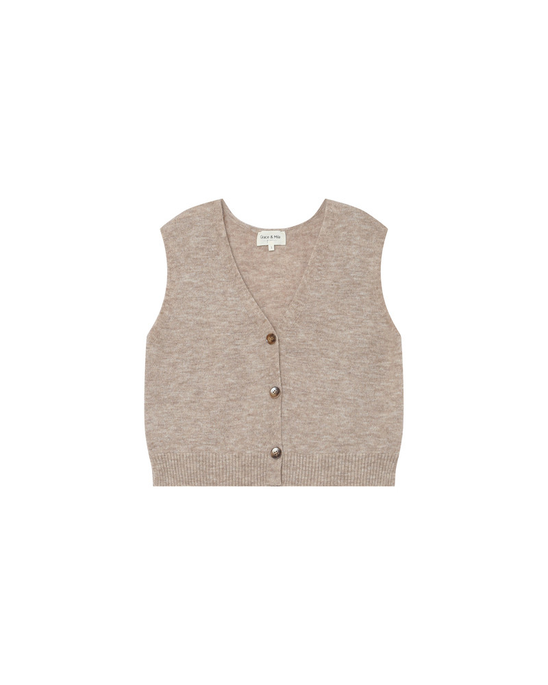 Cardigan sans manches en laine et mohair SANTA - Grace&Mila