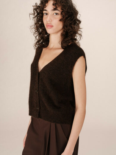 Cardigan sans manches en laine et mohair SANTA - Grace&Mila