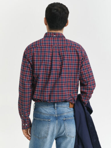 Chemise coupe regular classique en popeline à carreaux - GANT