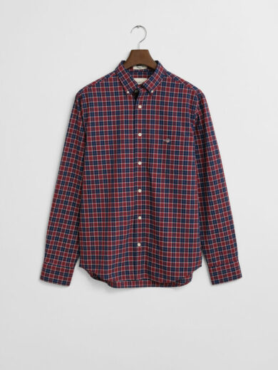 Chemise coupe regular classique en popeline à carreaux - GANT