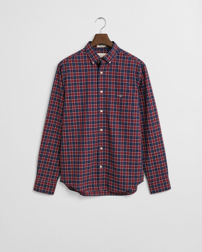 Chemise coupe regular classique en popeline à carreaux - GANT