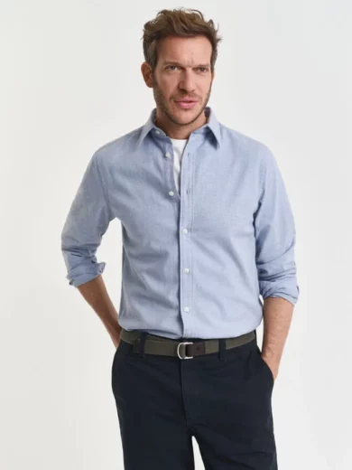 Chemise coupe regular en flanelle chinée - GANT