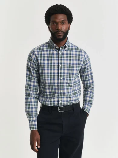 Chemise coupe regular en popeline à carreaux - GANT