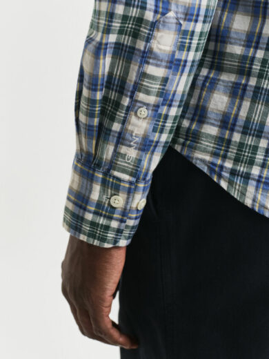 Chemise coupe regular en popeline à carreaux - GANT