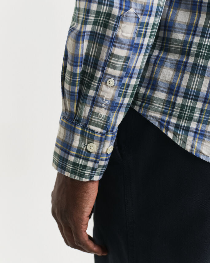 Chemise coupe regular en popeline à carreaux - GANT
