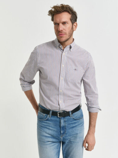 Chemise coupe regular en popeline à rayures - GANT