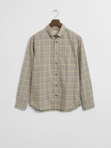 Chemise coupe regular en sergé à carreaux - GANT