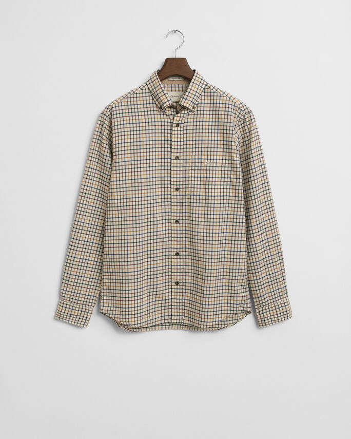 Chemise coupe regular en sergé à carreaux - GANT