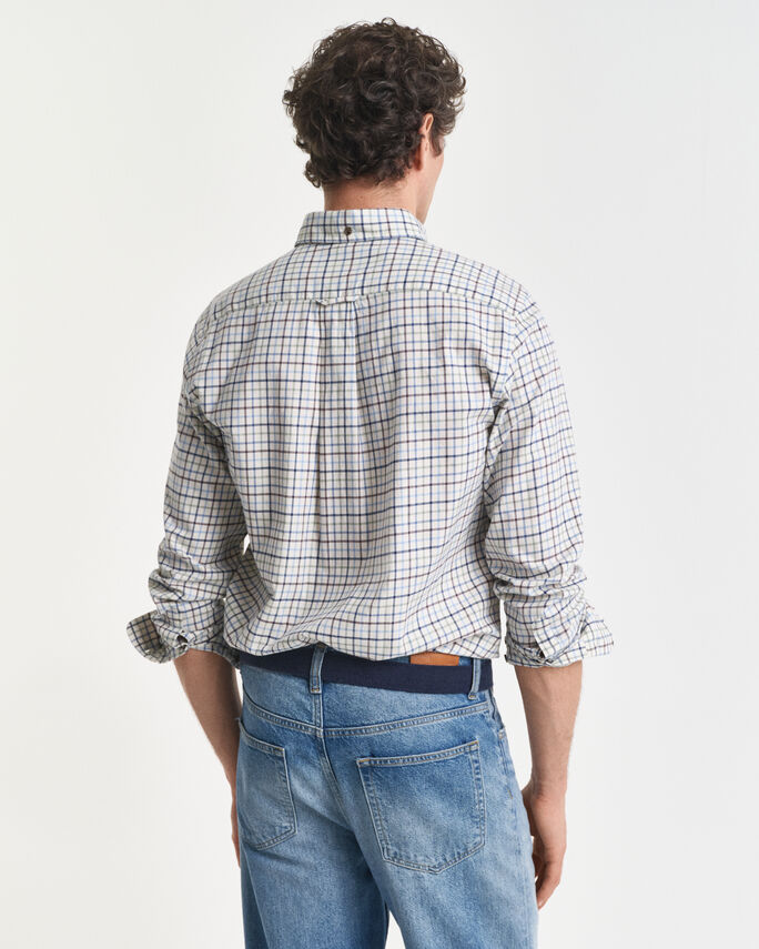 Chemise coupe regular en sergé à carreaux - GANT