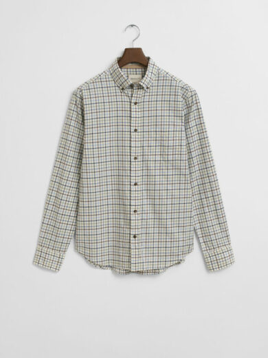 Chemise coupe regular en sergé à carreaux - GANT