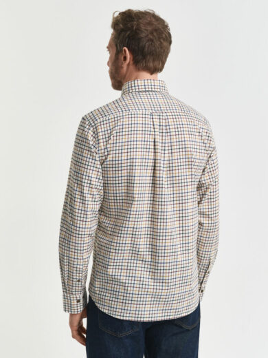 Chemise coupe regular en sergé à carreaux - GANT