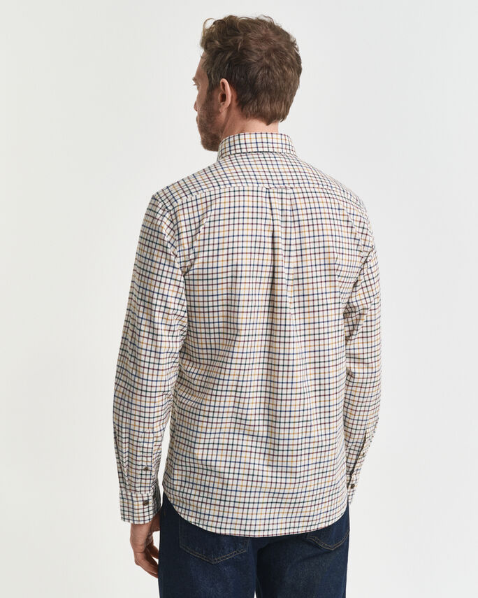 Chemise coupe regular en sergé à carreaux - GANT