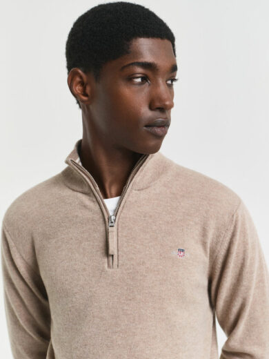 Pull à demi-zip en laine d'agneau - GANT