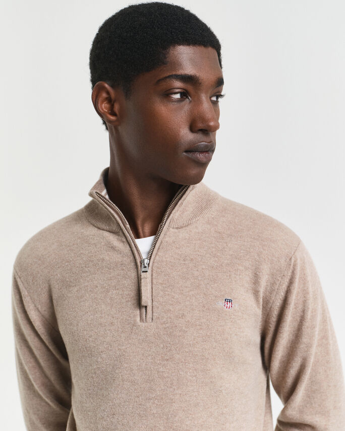 Pull à demi-zip en laine d'agneau - GANT