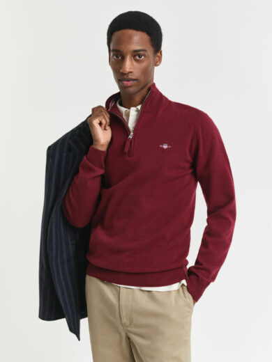 Pull à demi-zip en laine d'agneau - GANT