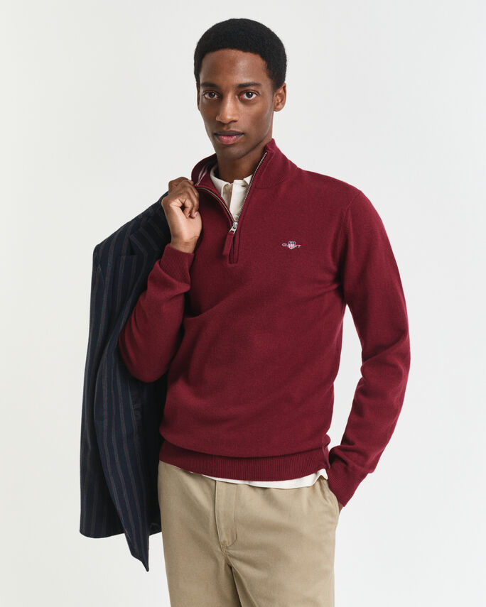 Pull à demi-zip en laine d'agneau - GANT