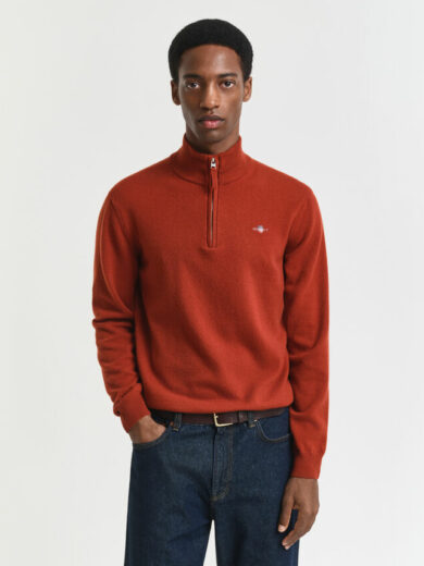 Pull à demi-zip en laine d'agneau - GANT