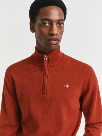 Pull à demi-zip en laine d'agneau - GANT