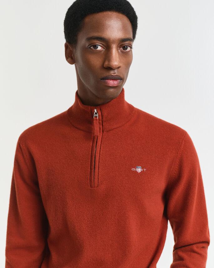 Pull à demi-zip en laine d'agneau - GANT