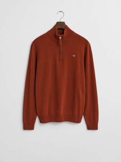 Pull à demi-zip en laine d'agneau - GANT